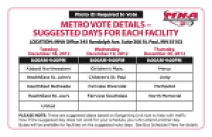Suggested vote days for facilities
