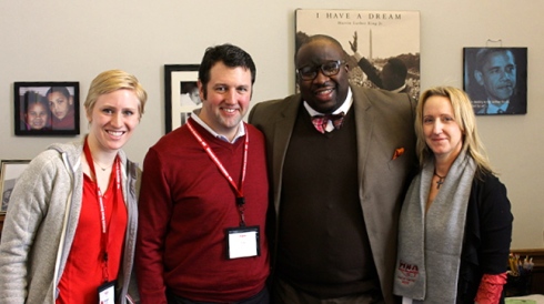 MNA nurses with Senator Jeff Hayden (DFL-Minneapolis, second from right), champion for patient safety.